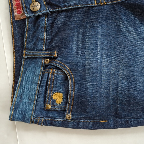 Nobo Distressed Studded Heart Capri Jeans Y2K Junior 13 Blue - Picture 6 of 16